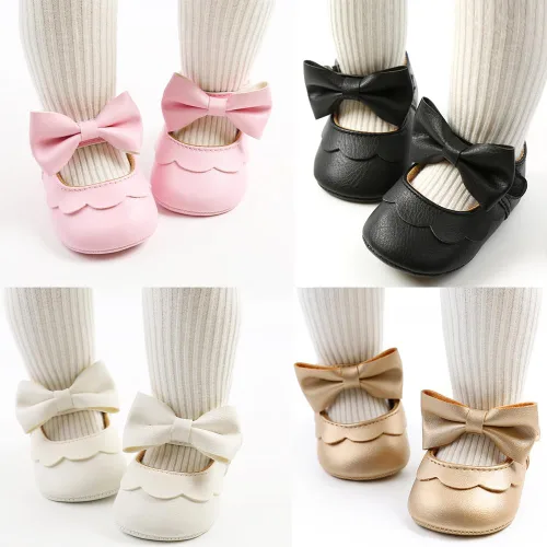 Vista 6 de Neband Zapatos de Vestir Mary Jane para Bebé Niña - Zapatos Planos Antideslizantes de Cuero PU Suave para Recién Nacidos e Infantes, para Fiestas