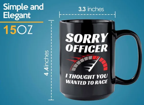 Vista 5 de Taza de café Racer de 15 onzas, color negro, con texto en inglés "Wanted To Racer" - Fuel Speed Racer Car Guys Circuit Automotriz Racing Boy Regalos