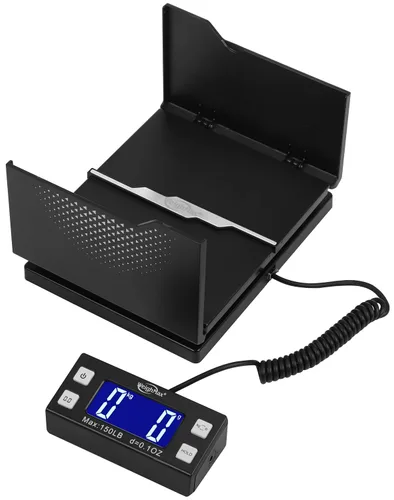 Vista 5 de Weighmax W-8809 - Balanza digital de envío y postal de 150lbs x 0.1oz con pantalla extendida, negro, baterías y adaptador de CA incluidos
