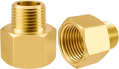 Vista 16 de SDTC Tech Juego de 2 adaptadores de tubería de latón 1/2 NPT rosca macho a 1/2 NPT rosca hembra reductor, conectores de extensión de tubería