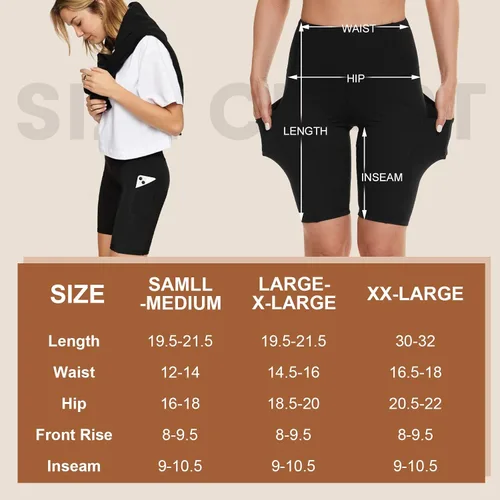 Vista 4 de GAYHAY 3 Pack Biker Shorts with Pockets for Women - 8" 5" High Waist Biker Shorts for Workout Yoga Running Gym