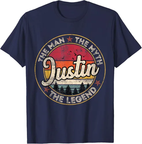 Vista 8 de Justin The Man The Myth The Legend - Camiseta personalizada con nombre, Negro