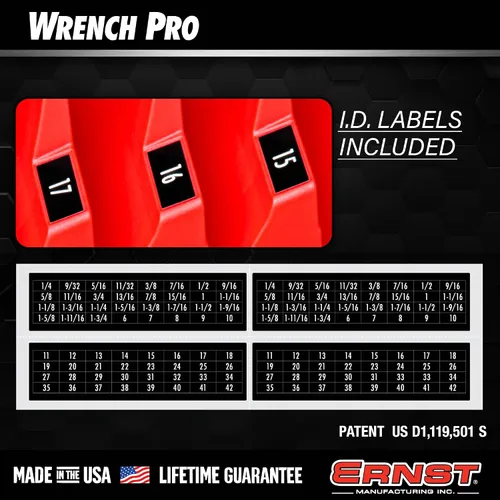 Vista 7 de Ernst Manufacturing Wrench Pro - Organizador modular de llaves inglesas para 40 llaves inglesas (Hi-Viz) - Fabricado en los Estados Unidos