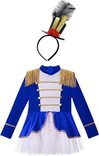 Vista 3 de MSemis Disfraz de circo Ringmaster para niñas pequeñas, vestido tutú con volantes para ballet