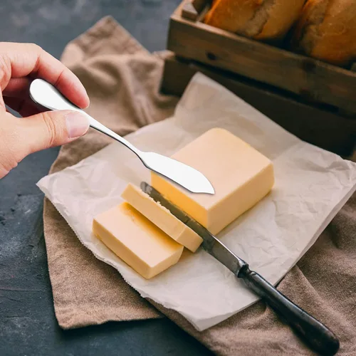 Vista 4 de 6 piezas Cuchillo de Mantequilla de Acero Inoxidable, Esparcidores de Queso/Mantequilla, Cuchillos para Untar del Desayuno, Queso y Condimentos