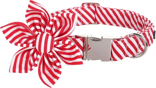 Vista 5 de Lionet Paws Collar de perro con flor, suave y cómodo, collar ajustable para cachorros y gatos niñas, cuello de 8 a 12 pulgadas