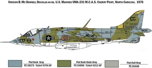 Vista 2 de Italeri ITA1410 1:72 AV-8A Harrier [Kit de construcción de modelos]