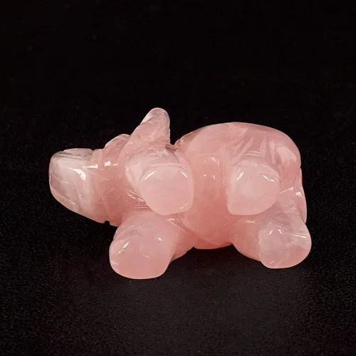 Vista 7 de Kingzhuo Figuras pequeñas de elefante de cristal, hermosas manualidades, estatuas de elefante talladas de jade natural, regalos para personas