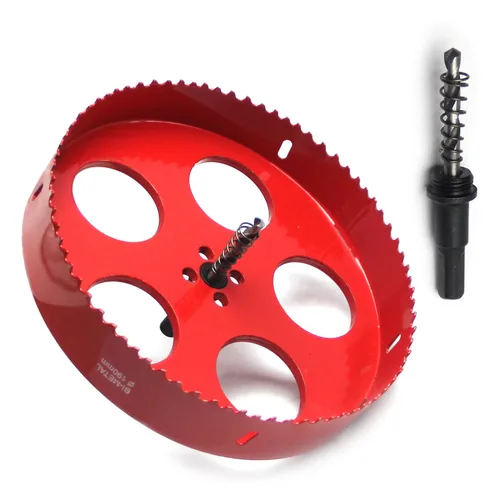 Vista 13 de Utoolmart Sierra de taladro bimetal profesional de acero inoxidable, 0.984 in de profundidad de apertura con mango triangular (2.953 in)