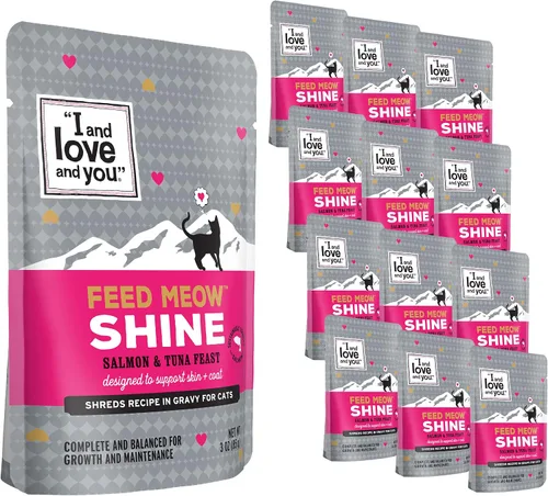 Vista 10 de I and love and you Feed Meow Boost - Alimento húmedo para gatos, pollo, antioxidantes y vitaminas para mayor vitalidad, sin granos, triturado, 3