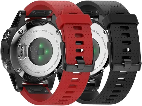 Vista 16 de NotoCity Correa de reloj compatible con Fenix 5S/6S/7S/8 de 1.693 in, correa de repuesto de silicona suave Quickfit (hebilla plateada, 2 unidades)