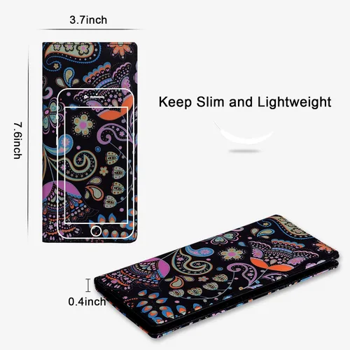Vista 53 de HUA ANGEL Billetera ultra delgada para mujer, con bloqueo RFID, tarjetero de crédito, plegable, largo, hebilla magnética, billete para mujer, Owl