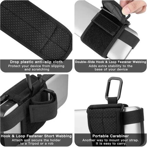 Vista 5 de Correa universal para banco de energía para fotografía de trípode de cámara Adjustable Mounting Strap Small Equipment Carrier, Fits Portable