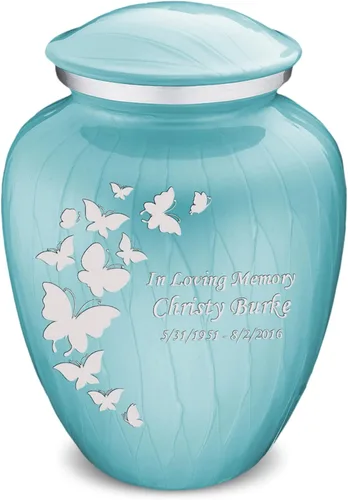 Vista 14 de Geturns Embrace Urnas de Cremación de Mariposa Personalizadas para Adultos para Cenizas Humanas I Urna Funeraria Grande Negra para Mujeres y Hombres