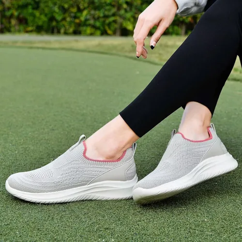 Vista 2 de TIOSEBON Tenis para caminar para mujer, de punto, cómodos, de malla transpirable, ligeros