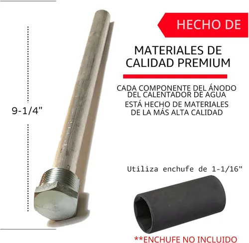 Vista 3 de Varilla de Ánodo de RV de Magnesio Protección de Tanque de Calentador de Agua para Su Inversión- 9.25'' de largo ¾'' roscas Suburban Mor-Flo 6