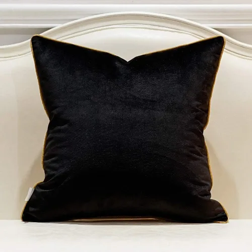 Vista 2 de Avigers - Funda de almohada de 18 x 18 pulgadas, color negro, terciopelo, cremallera oculta