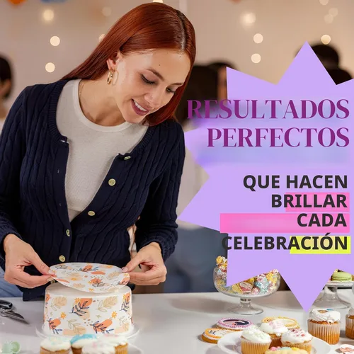 Vista 4 de Paper2eat - Hojas de glaseado comestibles de alta calidad de 8.5 x 11 pulgadas - 3 unidades - Hojas de glaseado comestibles blancas - Certificado