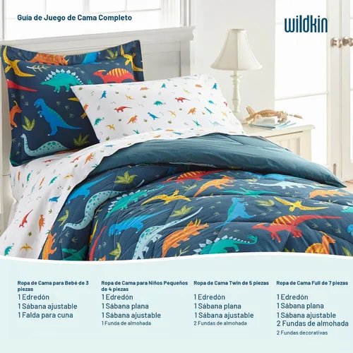 Vista 4 de Wildkin Juego de ropa de cama individual de 5 piezas, edredón, sábanas y fundas de almohada 100% algodón para acurrucarse cómodamente, Tierra