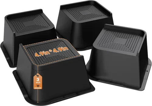 Vista 18 de MYMULIKE Elevadores de Cama Resistentes, Elevadores de Muebles de Gran Tamaño, Soporta Hasta 6000 Libras, Eleva 1 Pulgada para Sillón, Sofá, Mesa