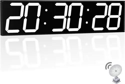 Vista 9 de CHKOSDA Reloj de pared digital grande de 28.4 pulgadas, reloj digital automático con alarma, clendar y termperature, sincronización automática