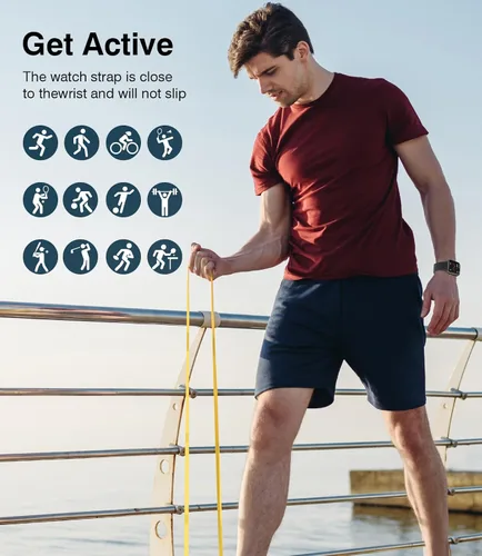 Vista 5 de EarlySincere Relojes inteligentes para hombres y mujeres, presión arterial, pantalla táctil completa HD de 1.9 pulgadas, monitor de actividad física
