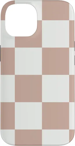 Vista 4 de Brown and White Classic Checkered Big Checkerboard Case for iPhone 17