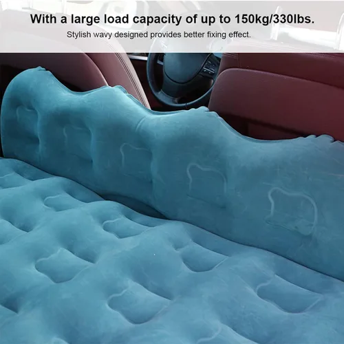 Vista 4 de Brilluxa Colchón inflable, colchón de aire flocado de PVC, cama de aire, carga de 330.7 lbs, para automóvil, SUV, viajes, campamento, cojín