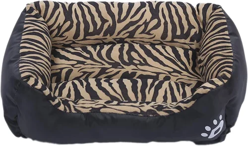 Vista 18 de Camas para perros pequeños, medianos y grandes, cama rectangular para mascotas, lavable, con estampado de leopardo, tamaño S