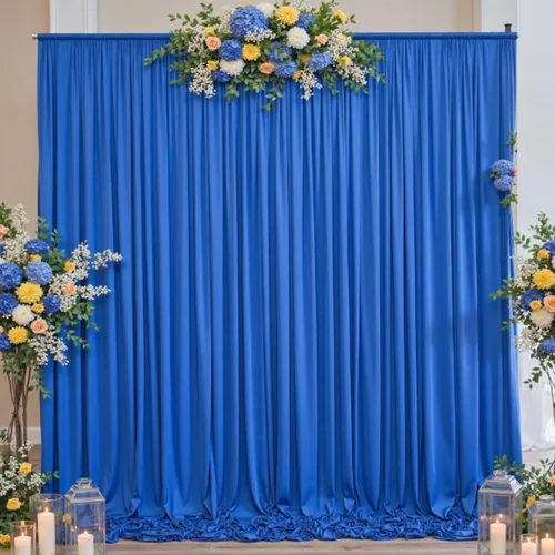 Vista 9 de Cortinas de fondo negras negras sin arrugas para fiestas, cortinas de tela gruesa para telón de fondo de fotos para cumpleaños, bodas, baby shower