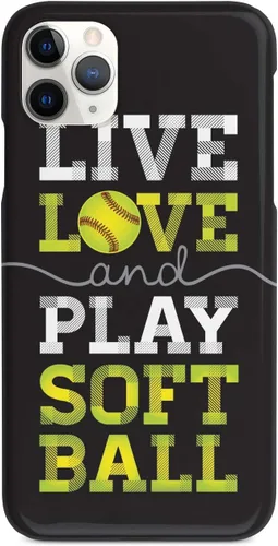 Vista 8 de Inspired Cases - Compatible con iPhone Xs Max - Funda protectora con textura 3D para Apple iPhone Xs Max - Live Love & Play Softbol