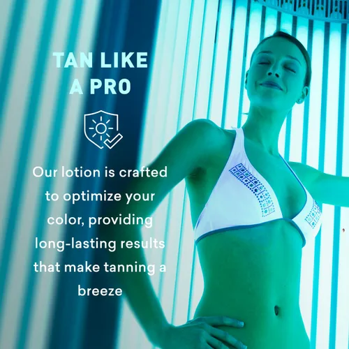 Vista 4 de Loción bronceado interior, mejor loción cama de bronceado, bronceado prolongado protege piel.
