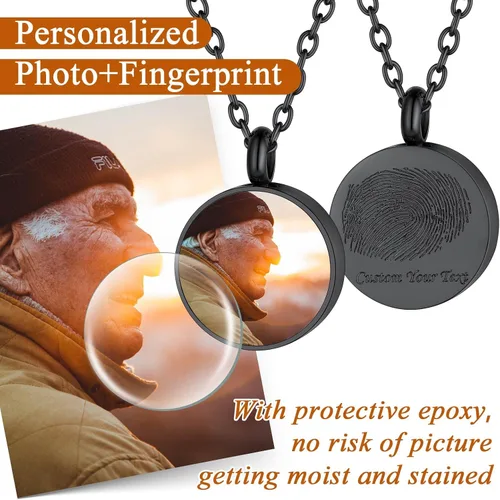 Vista 162 de FindChic Collares personalizados con urna para cenizas, barra vertical, gato, luna, reloj de arena, garra de perro, acero inoxidable, chapado en oro