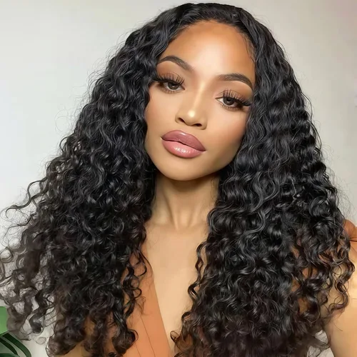 Vista 64 de Celiarita Peluca de cabello humano rizado birmano de 20 pulgadas, sin pegamento, pelucas de cabello humano rizado 3 en 1 para mujer, con cordón sin