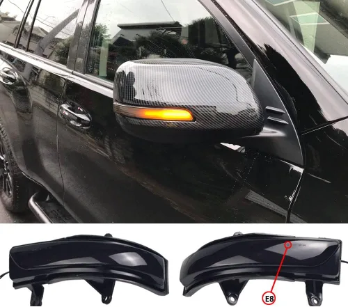 Vista 2 de Espejo dinámico LED intermitente luz intermitente secuencial lámpara de señal de giro para Toyota Land Cruiser FJ200 LC200 / Prado FJ150 2010-2020