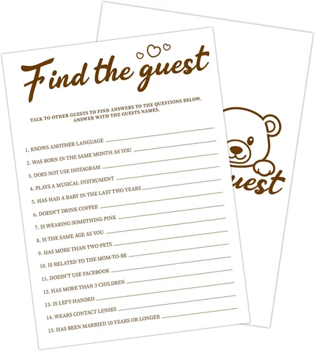 Vista 13 de 30 PCS Tarjetas de Predicciones y Consejos de Bebé Oso, Juego de Baby Shower para Niño Niña, Neutral de Género Fiesta de Revelación de Género