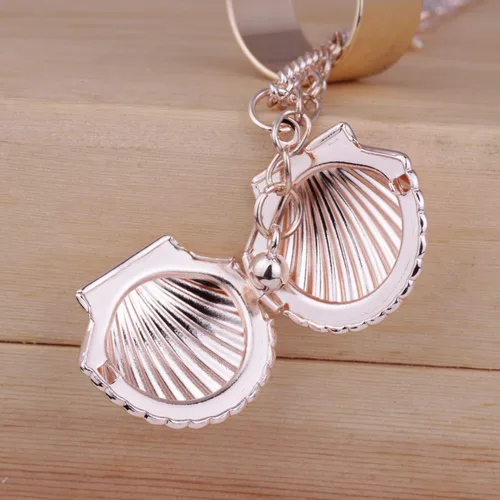 Vista 2 de Conchas Conchas Conchas Collar de medallón para mujeres y niñas con imagen náutica joyería encantos collar foto camafeo collar regalos para mujeres