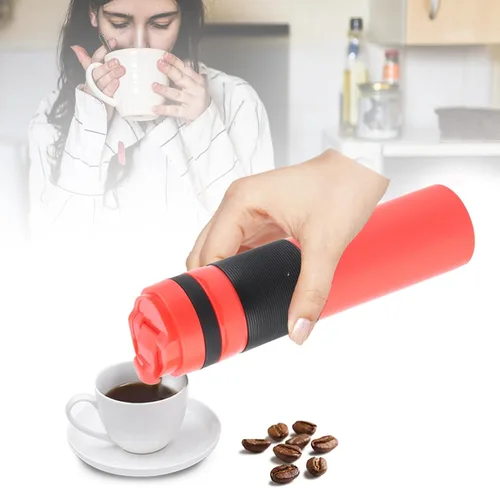 Vista 9 de Acouto Viaje prensa francesa 11.8 fl oz botella portátil té cafetera agua potable taza taza taza para viajar acampar al aire libre rojo