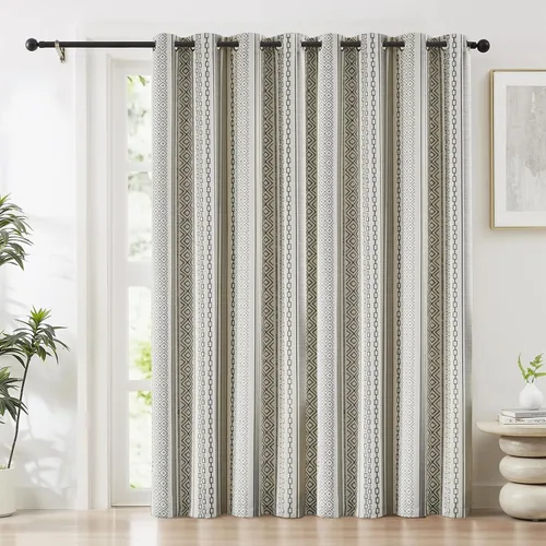 Vista 23 de Melodieux Cortinas bohemias 80% opacas de 63 pulgadas de largo para dormitorio, sala de estar, oscurecimiento de sala de estar, cortinas