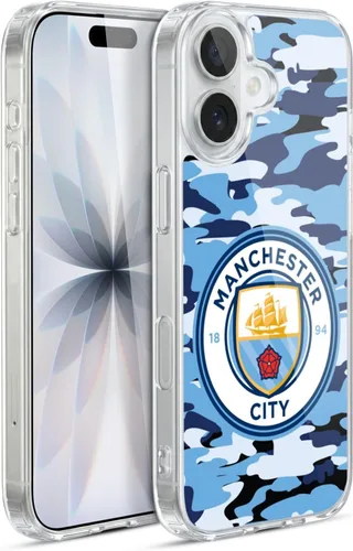 Vista 17 de Head Case Designs Funda de gel con licencia oficial del Manchester City Man City FC Blue Moon Badge Camou [protección de grado militar] compatible
