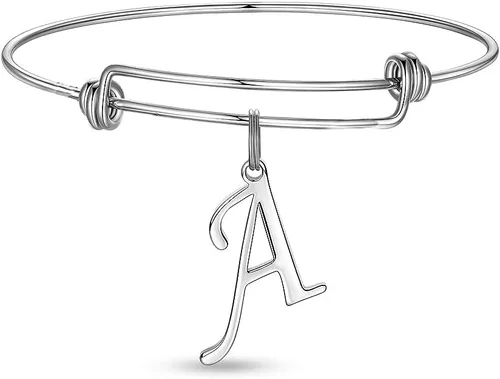 Vista 4 de Dijes Conectores de Acero Inoxidable con Letra Inicial Colgantes del Alfabeto Manualidades DIY para Hacer Joyas Collares Pulseras Llavero