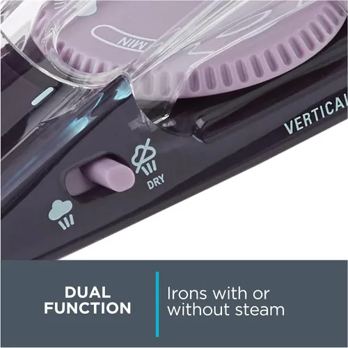 Vista 8 de Rowenta Plancha de Viaje, Plancha Compacta de Acero Inoxidable con Suela de Mano Vaporizadora para Ropa, 200 Orificios Microsteam, 1000 Vatios