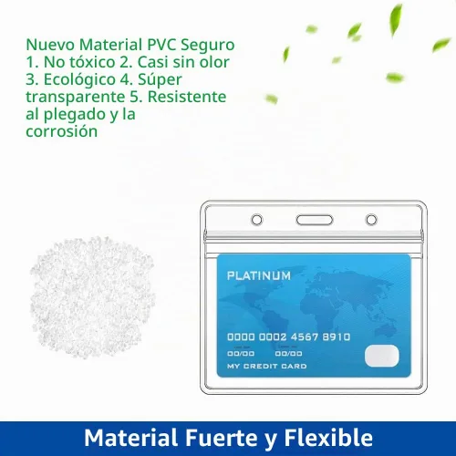 Vista 4 de Paquete de 10 portatarjetas de identificación horizontal, portatarjetas de plástico transparente, funda protectora para identificación de trabajo
