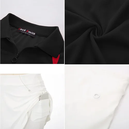 Vista 5 de JACK SMITH Conjunto de camisa de golf para mujer, 2 piezas, sin mangas, plisada, de secado rápido, con bolsillos, para atletismo, S-XXL