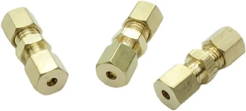 Vista 2 de 3 piezas de conexión de compresión de latón 1/2" OD del tubo x 1/2" OD conector de unión