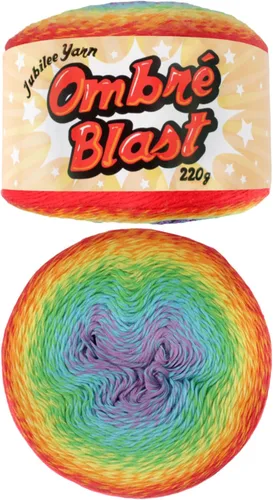 Vista 26 de JubileeYarn - Hilo Ombré Blast (7.76 oz/torta de algodón para bebé, 1 torta)