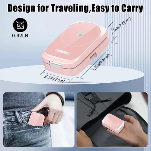 Vista 6 de Estación de carga inalámbrica MagSafe 3 en 1, cargador rápido magnético de 15 W para iPhone serie 17/16/15/14/13/12, Apple Watch y AirPods, soporte