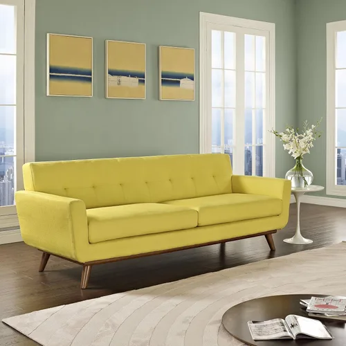 Vista 20 de Modway Engage - Otomana tapizada con tela de estilo moderno de mediados de siglo en azul celeste