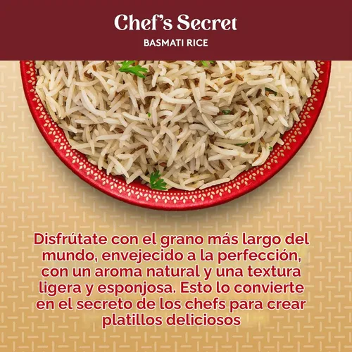 Vista 7 de Arroz Basmati Royal Chef's Secret en grano, extra largo, de 10 libras Premium Extra Long Grain Rice - Perfect for Biryanis, Pilafs, Pulao &