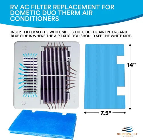 Vista 3 de Filtros de aire acondicionado RV – Reemplazo del filtro de CA para autocaravana – Filtros de CA de 7.5 x 14 pulgadas para acondicionadores de aire